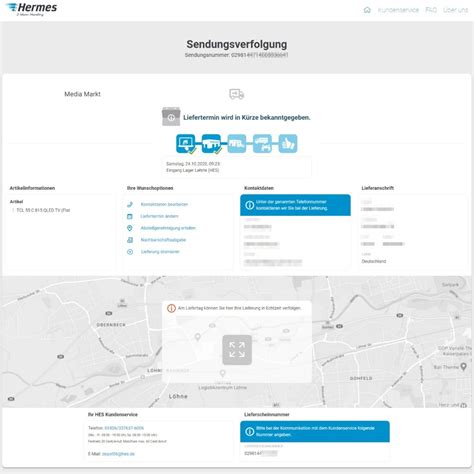 hermes einrichtungs service live tracking